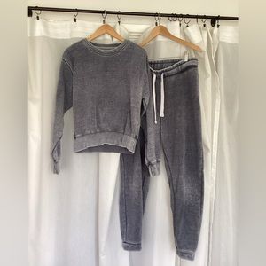 Distressed Matching Sweats Set